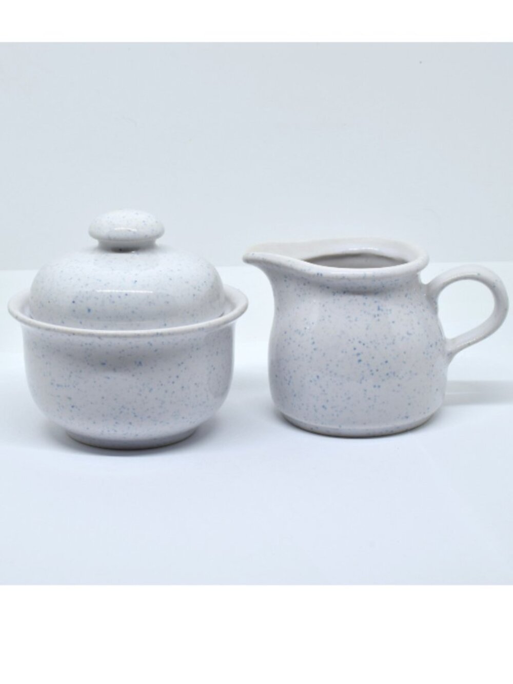German Democratic Republik Porcelain, Creamer and Bowl, Blue and White